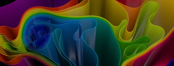 Closeup Thin Layers Rainbow Colors — Foto Stock