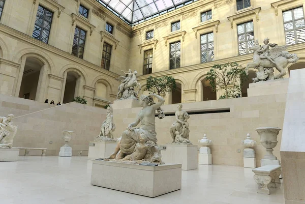 Vacker Antik Staty Samling Louvren Paris Frankrike — Stockfoto