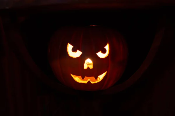 Dynia Halloween Czarnym Tle — Zdjęcie stockowe