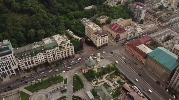 Aerial View Kyiv City Ukraine — стокове відео