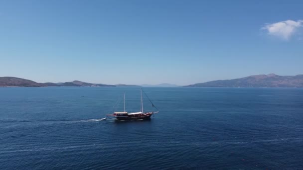 Sailing Ships Sea Beautiful Background Blue Water — Stock videók