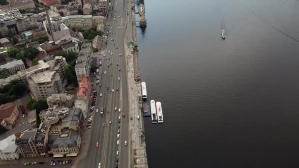 Aerial View Kyiv City Ukraine — Stock video