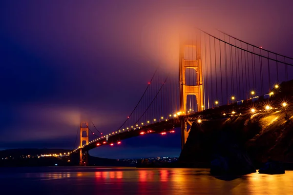 Long Exposure Shot Golden Gate Bridge San Francisco California Dawn — Stock fotografie