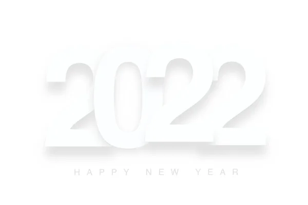 Feliz Año Nuevo 2022 Texto Blanco Fondo Blanco —  Fotos de Stock