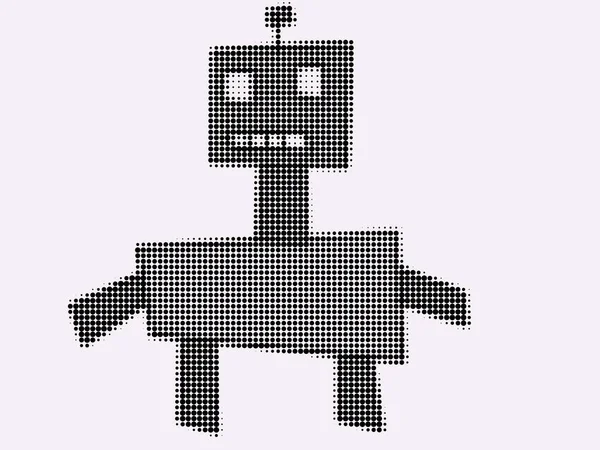 Obrázek Postavy Robota Izolované Bílém Pozadí — Stock fotografie