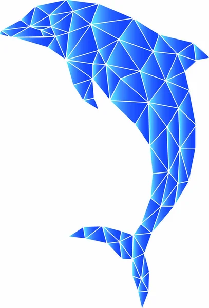 Fond Bleu Mosaïque Polygonale Avec Des Lignes Abstraites — Image vectorielle