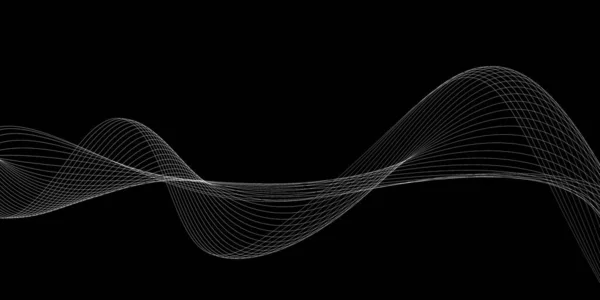 美丽的黑白网状波抽象设计 — 图库照片