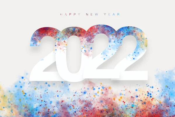 Happy New Year 2022 Colorful Text White Background — Stok fotoğraf