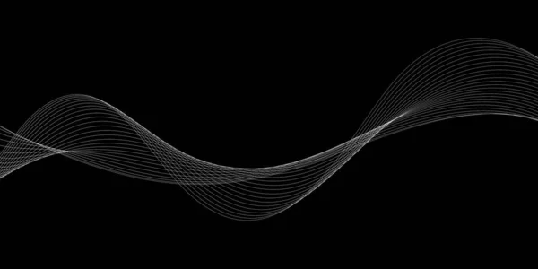 美丽的黑白网状波抽象设计 — 图库照片