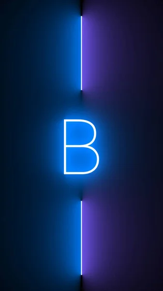 Illustration Neon Letter Isolated Black Background — Fotografia de Stock