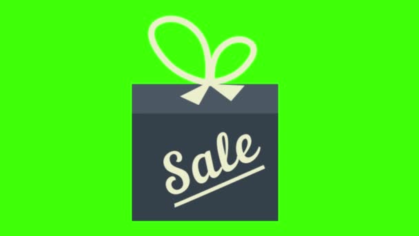 Sale Label Neon Green Background — Vídeo de stock