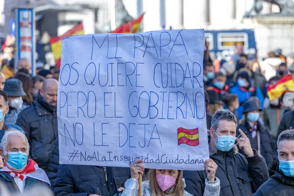 스페인 마드리드 2021 Law 개혁에 반대하는 스페인 시체의 — 스톡 사진
