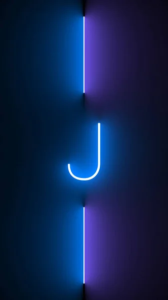 Illustration Neon Letter Isolated Black Background — Stockfoto