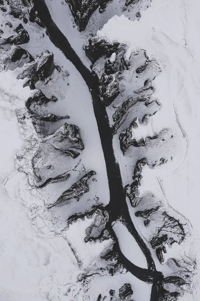 Воздушный Вид Реку Горах — стоковое фото
