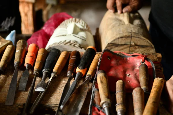 Close Hand Man Hands Knife — Foto Stock