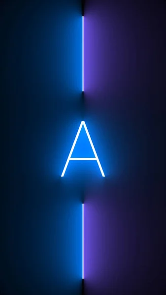 Illustration Neon Letter Isolated Black Background — 图库照片
