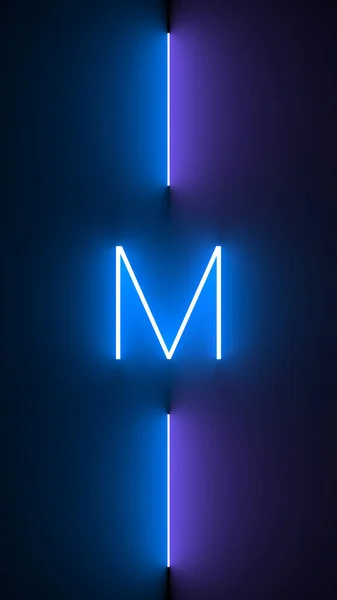 Illustration Neon Letter Isolated Black Background — Photo