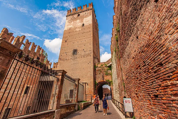 Castelvecchio Вероні Середньовічний Замок Центрі Італійського Міста — стокове фото