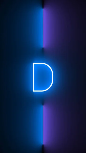 Illustration Neon Letter Isolated Black Background — Foto de Stock