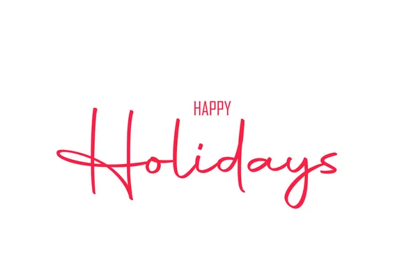 Text Happy Holidays Red White Background — Photo