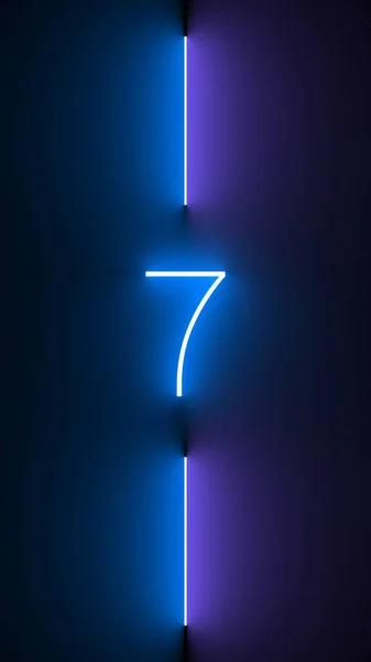 Illustration Neon Number Isolated Black Background — Foto Stock