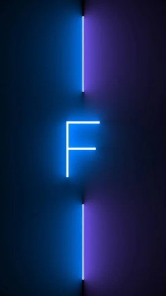 ブラックを基調としたネオン文字Fのイラスト — ストック写真