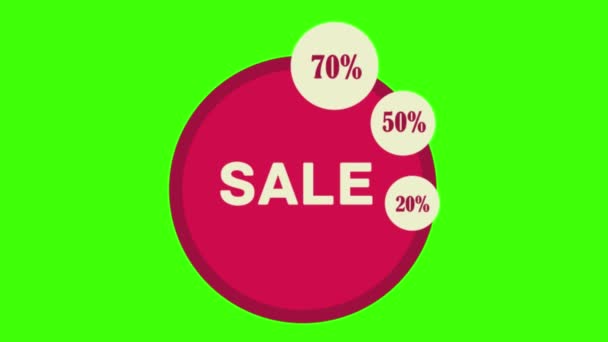 Sale Label Neon Green Background — 图库视频影像