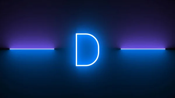 Illustration Neon Letter Isolated Black Background — Foto de Stock