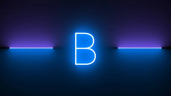 Illustration Neon Letter Isolated Black Background — Stok fotoğraf
