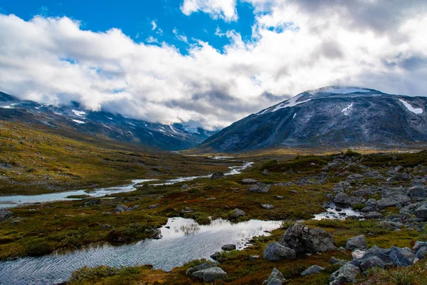 Beautiful Mountain View Cloudy Sky Clouds — Stock Photo, Image