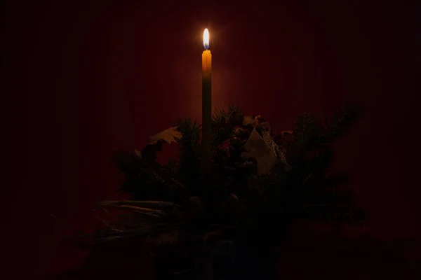 Різдвяна Ялинка Свічкою — стокове фото