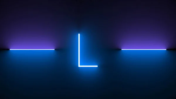 Illustration Neon Letter Isolated Black Background — Stockfoto