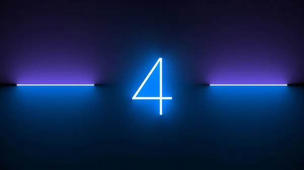 Illustration Neon Number Isolated Black Background — Stockfoto