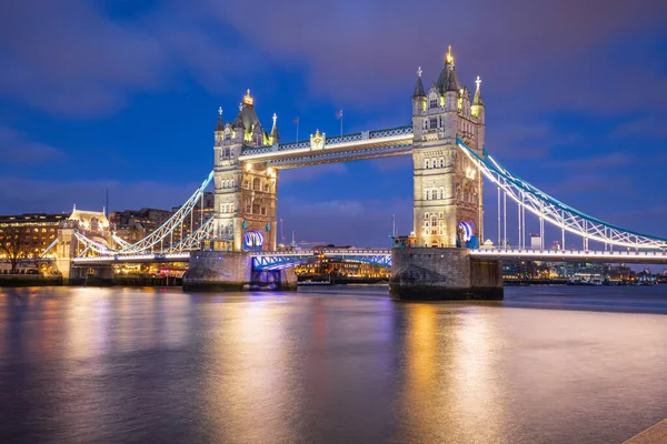 Gece Kule Köprüsü Londra Ngiltere — Stok fotoğraf