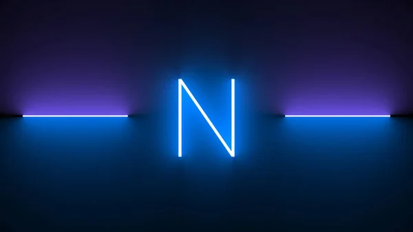 Illustrazione Una Lettera Neon Isolata Sfondo Nero — Foto Stock