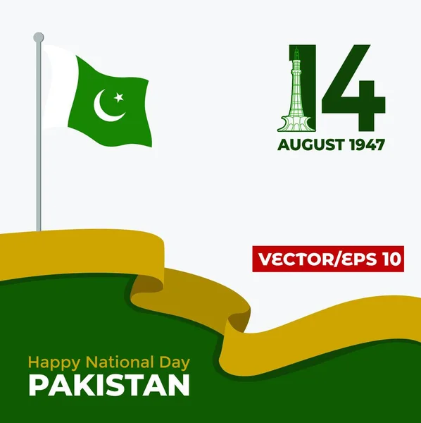 Pakisztáni Nemzeti Nap Kórokozó Átvivő Illusztrációja — Stock Vector
