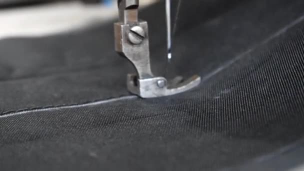 Material Primer Plano Máquina Coser — Vídeo de stock