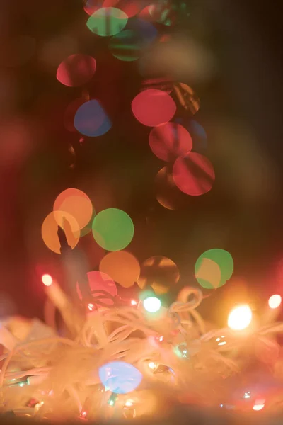 Álomszerű Karácsonyi Fények Dekorációk — Stock Fotó