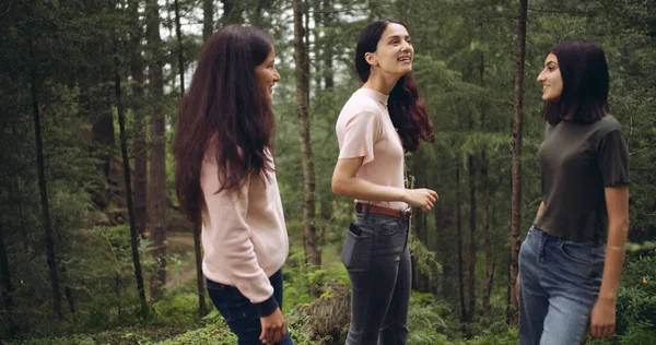 Grupo Amigos Adolescentes Bosque —  Fotos de Stock