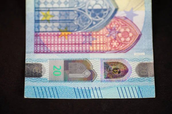 Detalles Billete Euros Desde Diferentes Ángulos — Foto de Stock