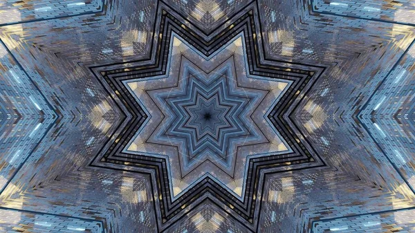 Abstraktní Barevný Hypnotický Symetrický Vzor Ornamentální Dekorativní Kaleidoskop Pohyb Geometrický — Stock fotografie