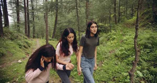 Jugendgruppe Mit Freunden Wald — Stockfoto