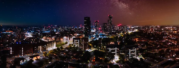 Nachtaufnahme Der Stadt Der Hauptstadt Des Bundesstaates Israel — Stockfoto