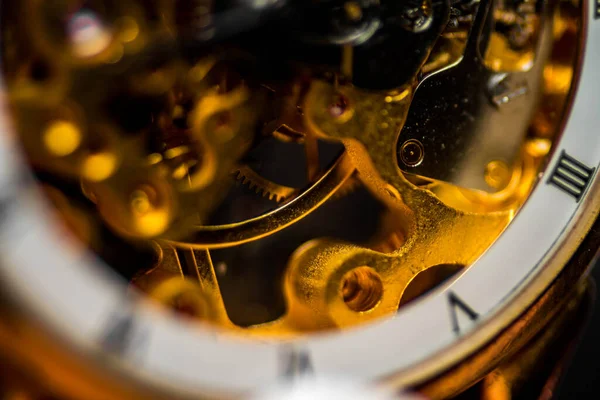 Nahaufnahme Eines Mechanischen Uhrwerks — Stockfoto