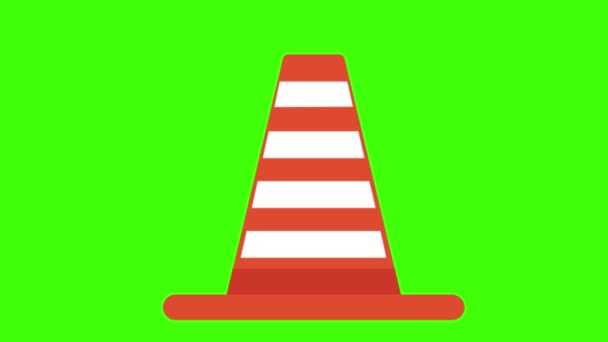 Animation Traffic Cone Icon — Stock Video