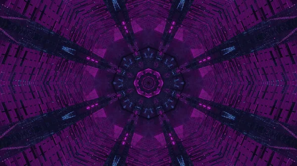 Illustration Flower Shaped Kaleidoscopic Pattern Purple — Foto Stock