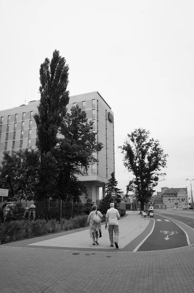 Schwarz Weiß Foto Eines Modernen Gebäudes — Stockfoto