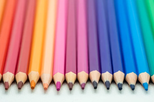 Crayons Couleur Sur Fond Blanc — Photo