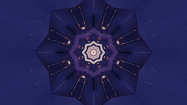 Illustration Flower Shaped Geometric Mandala Pattern Blue — 图库照片