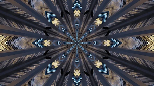 Illustration Flake Shaped Kaleidoscopic Pattern — Stock Photo, Image
